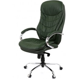 Крісло АКЛАС Валенсія Soft CH MB Зелений (Шкіра Lux LC-green)