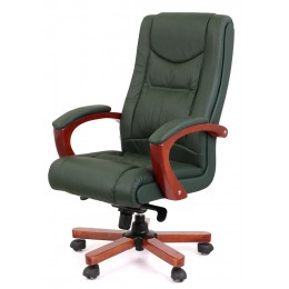 Крісло АКЛАС Артур EX MB Зелений (Шкіра Lux LC-green)
