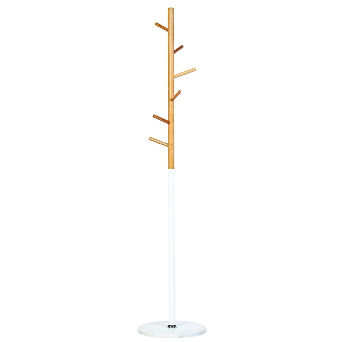 Вішак підлоговий АКЛАС Осика (VKY-6009) Коричневий (Дерево бук/металл білий)