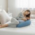 Подушка для беременных и кормления 30х190 см SeiDesign трикотаж гипоаллергенная, наволочка из хлопка на молнии м'ята