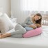 Подушка для беременных и кормления 30х190 см SeiDesign трикотаж гипоаллергенная, наволочка из хлопка на молнии пудра