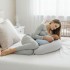 Подушка для беременных и кормления 30х190 см SeiDesign трикотаж гипоаллергенная, наволочка из хлопка на молнии сірий-беж