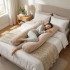 Подушка для сна и отдыха  75х140х20 см U-shape подкова Соня беж антиаллергенная с молнией для удобного сна