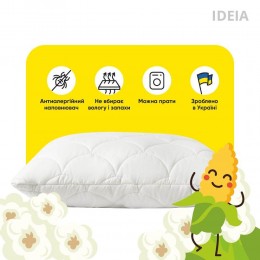 Подушка 50x70 см Попкорн IDEIA с кукурузным наполнителем антиалергенная белая Подушка 50x70 см Попкорн IDEIA с кукурузным наполнителем антиалергенная белая