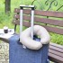 Подушка рогалик 32х32 см Travel IDEIA для путешествий для шеи и головы дорожный антиаллергенный серый/беж Подушка рогалик 32х32 см Travel IDEIA для путешествий для шеи и головы дорожный антиаллергенный серый/беж