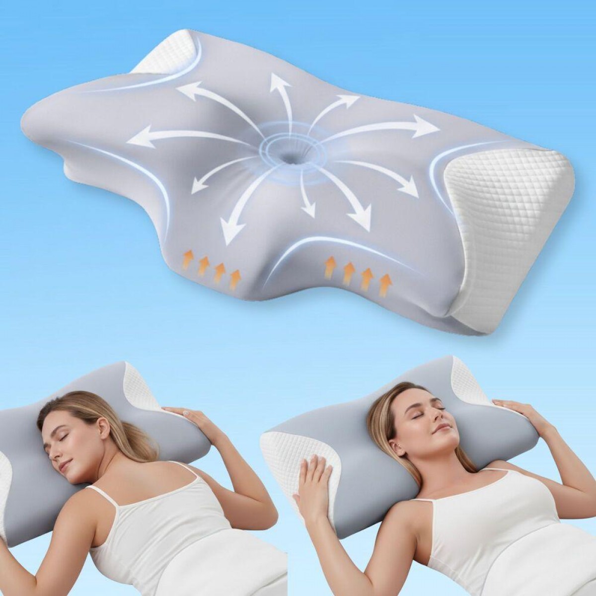 Подушка ортопедическая ErgoSleep 61х34х12 см IDEIA анатомическая с эффектом памяти для сна на боку, спине и животе, с наволочкой Подушка ортопедическая ErgoSleep 61х34х12 см IDEIA анатомическая с эффектом памяти для сна на боку, спине и животе, с наволочкой