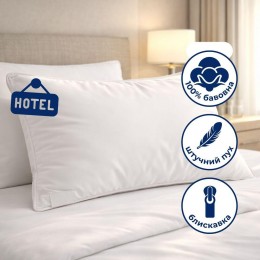 Подушка Premium Soft 50x70 см IDEIA искусственный пух, с молнией, хлопок, для гостиниц и дома