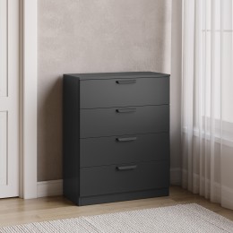 Комод VAYS M-68 Антрацит на 4 ящика, ЛДСП, 80×35×90 см – для спальни, гостиной и прихожей