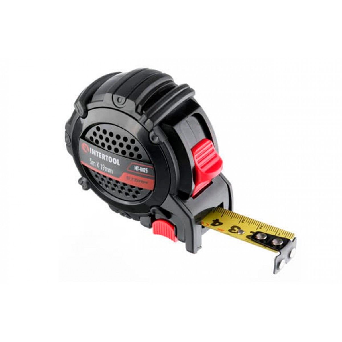 Рулетка Intertool 5 м x 19 мм Storm магнит (MT-0825) Рулетка Intertool 5 м x 19 мм Storm магнит (MT-0825)