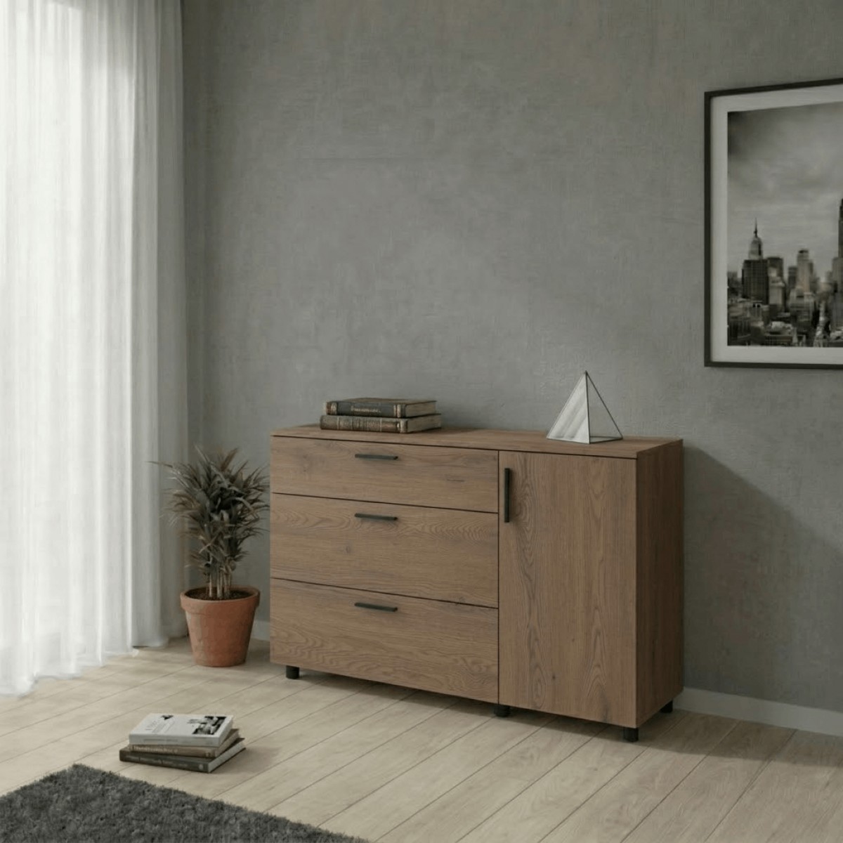 Комод Doros Торн Кремона Канноло 3Ш/1Д 135х51,6х80 (41510177) Комод Doros Торн Кремона Канноло 3Ш/1Д 135х51,6х80 (41510177)