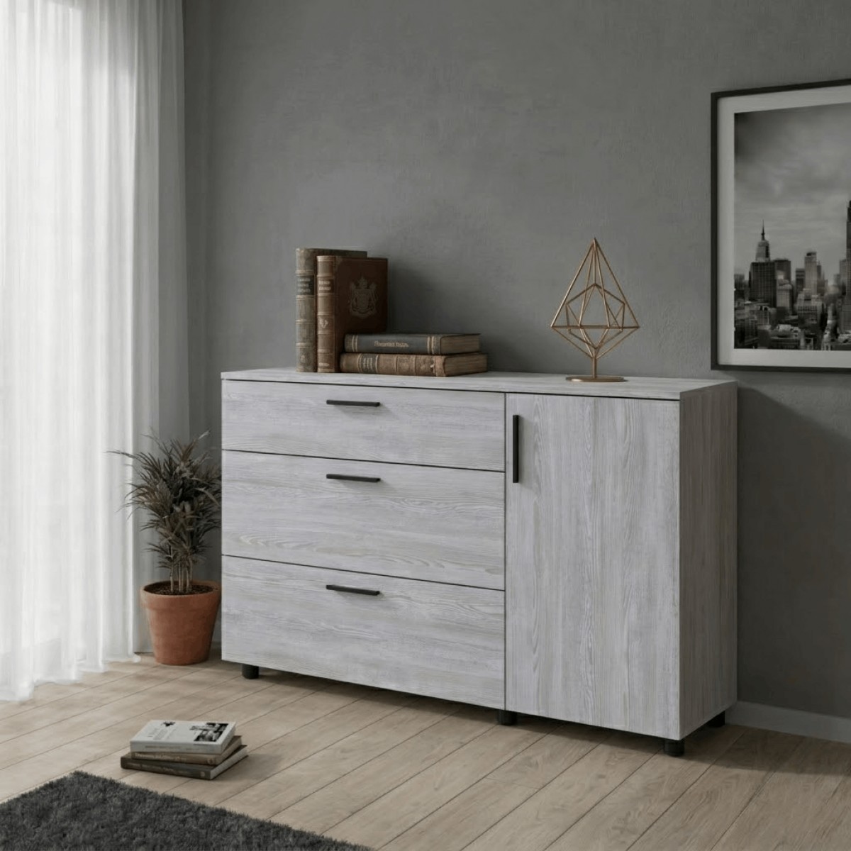 Комод Doros Торн Сосна Натти 3Ш/1Д 135х51.6х80 (41510179) Комод Doros Торн Сосна Натти 3Ш/1Д 135х51.6х80 (41510179)