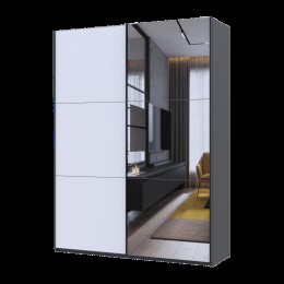 Шкаф купе Doros G-Caiser Антрацит/Белый 1 ДСП / 1 зеркало 180х60х240 (42005867)