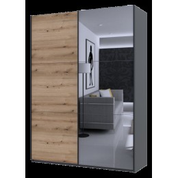 Шкаф купе Doros G-Caiser Антрацит/Дуб Эвок 1 ДСП / 1 зеркало 180х60х240 (42005868)