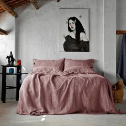 Комплект постельного белья SoundSleep Muse Dusty Rose лен Евро King 230х220 см пудрово-розовый (2800004770088)