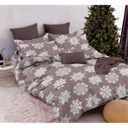 Комплект постельного белья SoundSleep Snowfall Тепло зимних снов бязь Двуспальный 175х205 см мокко (2800004904377)