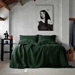 Комплект постельного белья SoundSleep Muse forest Stonewash лен Евро King 230х220 см зеленый (93254342)