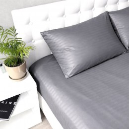 Комплект постельного белья Emily Fiber Light Grey Stripe микрофибра двуспальный 175x205 см светло-серый (2800005069105)