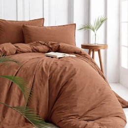 Комплект постельного белья SoundSleep Stonewash Adriatic двуспальный евро 200х220 см Mokko темно-бежевый (2800005027488)