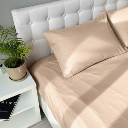 Комплект постельного белья Emily Fiber Beige Stripe микрофибра двуспальный 175x205 см бежевый (2800005054224)