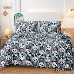 Комплект постельного белья SoundSleep Panda Smile бязь Двухспальный 175х210 см серый (2800004737845)
