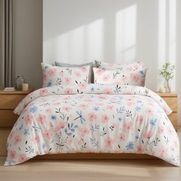 Комплект постельного белья зимний SoundSleep Blossom двуспальный евро 200х220 см фланель белый (2800004977685)