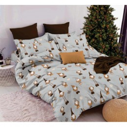 Комплект постельного белья SoundSleep Gnoms Тепло зимних снов бязь Двоспальний 175х205 см светло-серый (2800004904193)