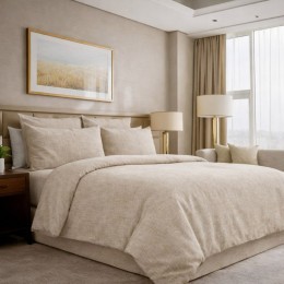 Комплект постельного белья SoundSleep Latte Linen ранфорс 100% хлопок двуспальный 175х205 см светло-бежевый (2800005059489)