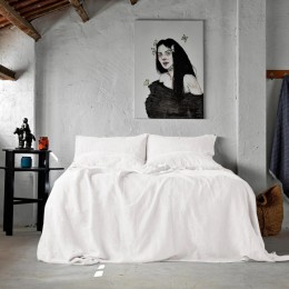 Комплект постельного белья SoundSleep Muse White Stonewash лен Евро King 230х220 см белый (2800004770132)