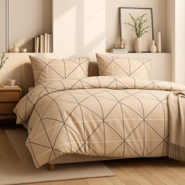 Комплект постельного белья SoundSleep Solytale бязь двуспальный евро 200х220 см бежевый (2800004803106)