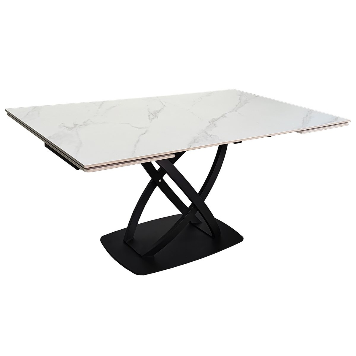 Стіл HILDA CERAMIC 160(240)*90 білий мат/чорний