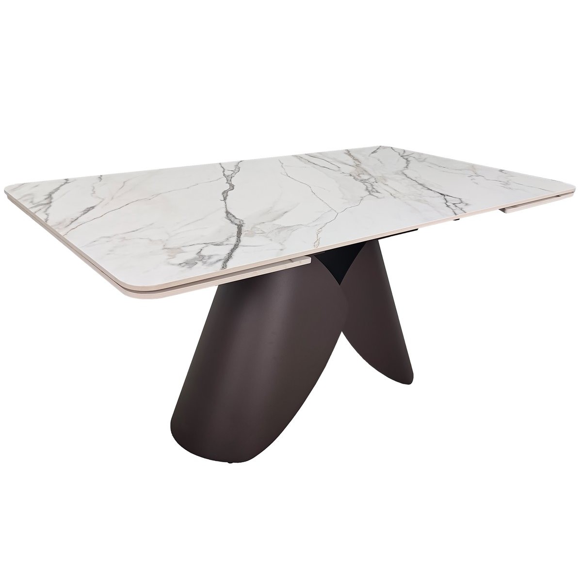 Стіл AGNES CERAMIC 160(240)*90 білий позолочений мат/коричневий Стіл AGNES CERAMIC 160(240)*90 білий позолочений мат/коричневий