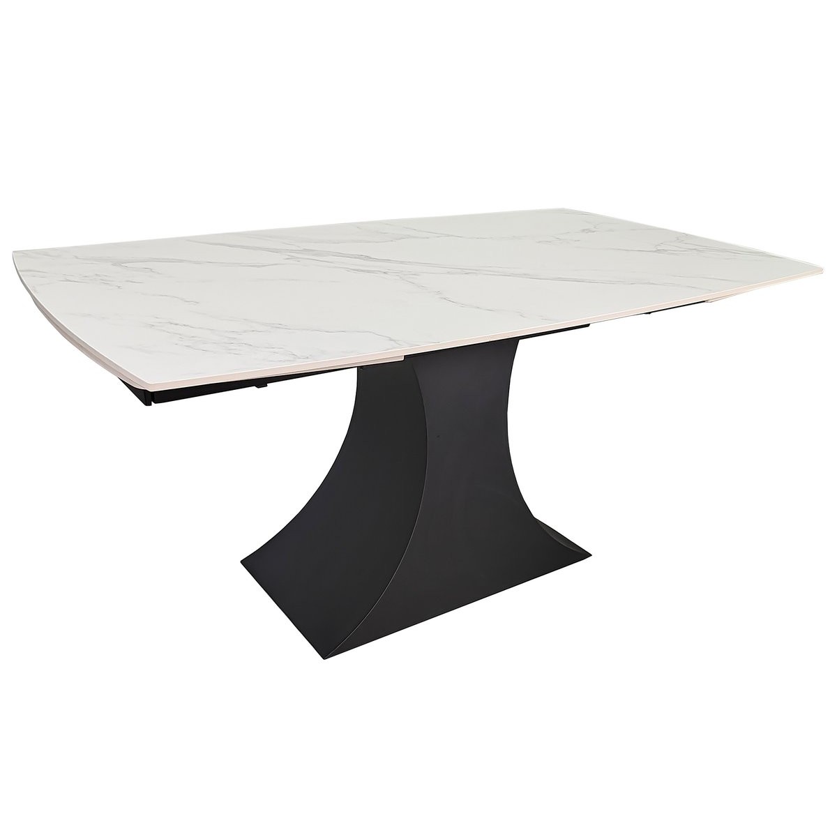 Стіл GILBERT CERAMIC 160(240)*90 білий мат/чорний