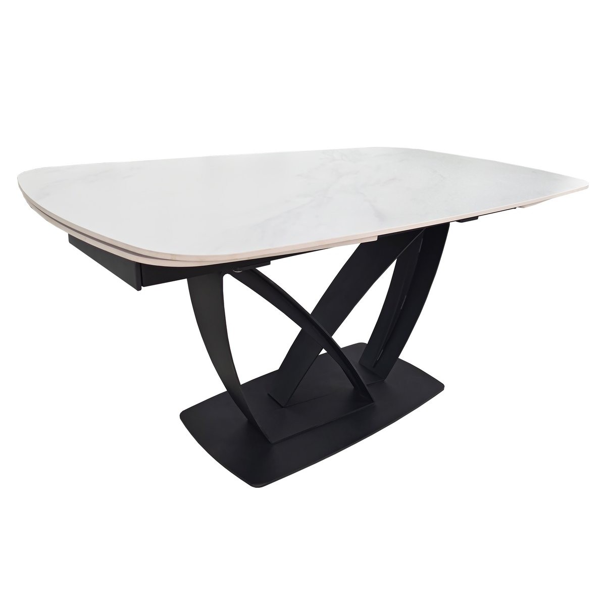 Стіл TYLER CERAMIC 160(240)*90 білий мат/чорний