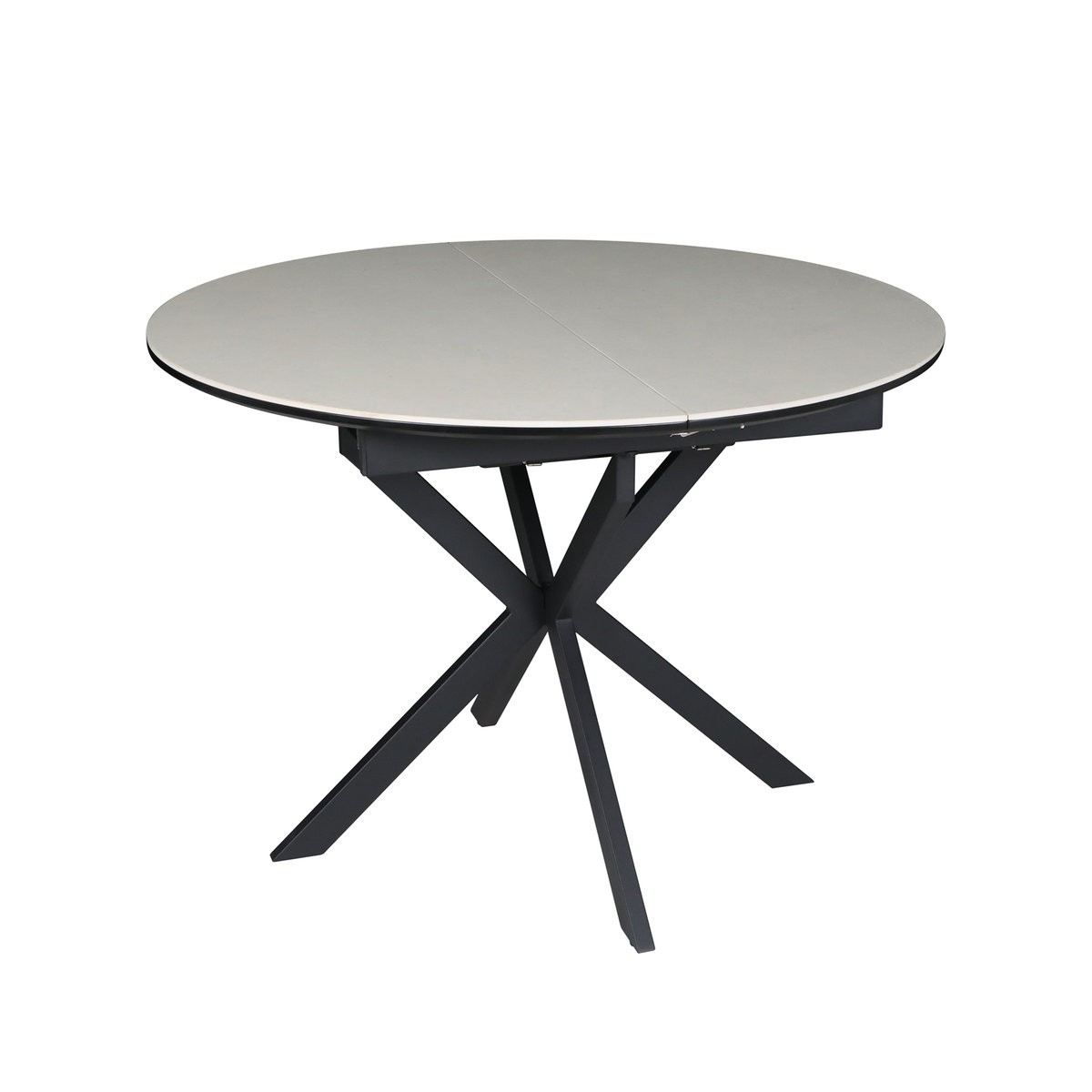 Стіл GENEWA CERAMIC 105(140)*105 стіл бежевий/чорний