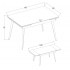 Стіл OSLO CERAMIC 120(180)*80 сірий глянець/чорний каркас