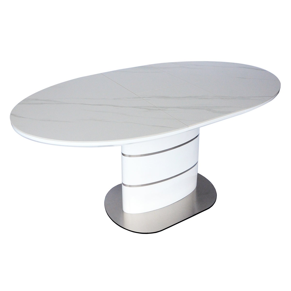 Стіл SANREMO CERAMIC 140(180)*80 білий ефект мармуру/білий глянець Стіл SANREMO CERAMIC 140(180)*80 білий ефект мармуру/білий глянець