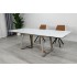 Стіл BIANCO LUXE CERAMIC 160(240)*90 білий мат/білий+золото