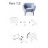 Крісло KARO 1 VELVET карі/венге BL.68
