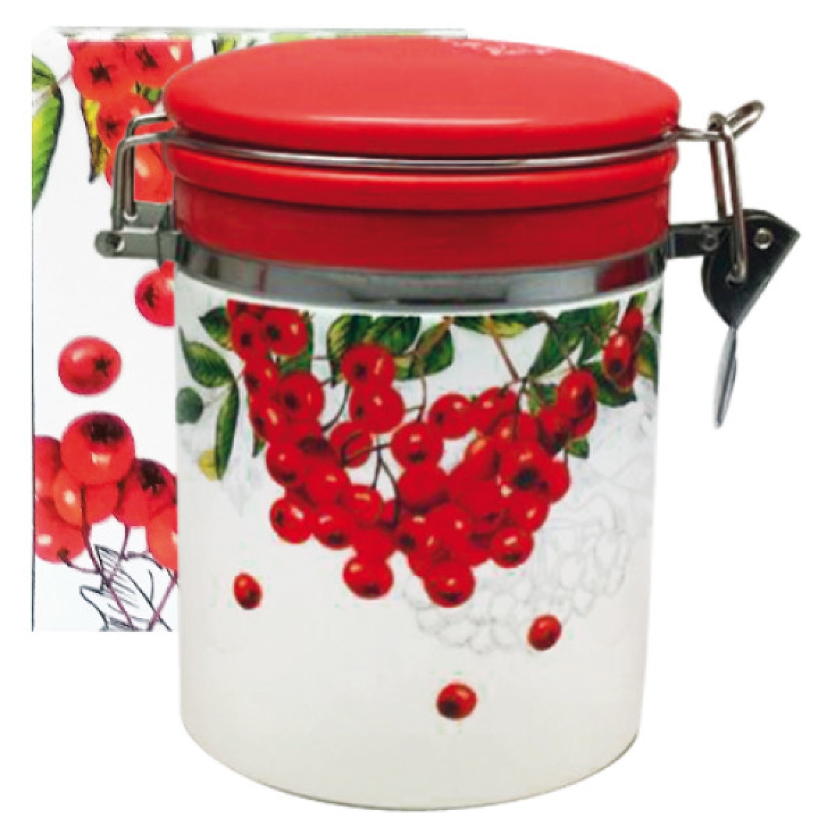 Ємність для сипучих продуктів 0,75л "Калина червона" (d-9,5см, h-11) 629-14 