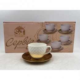 Сервиз чайный "Golden Anfen" 12эл.(чашка 250 мл, блюдце 15 см) 04-001-004 