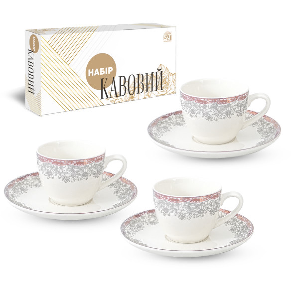  Сервіз кавовий 12пр Бернадот (чашка 120 мл. блюдце 12,5 см) 1453-15