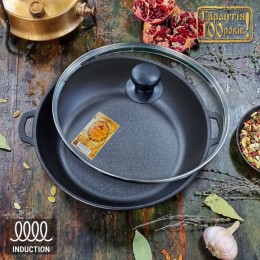 Жаровня чавунна 24*6см зі скляною кришкою Т102С3 