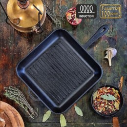 Сковорода чавунна 28*28*4см квадратна (гриль) з металевою ручкою 280-280-40MRgrill Сковорода чавунна 28*28*4см квадратна (гриль) з металевою ручкою 280-280-40MRgrill