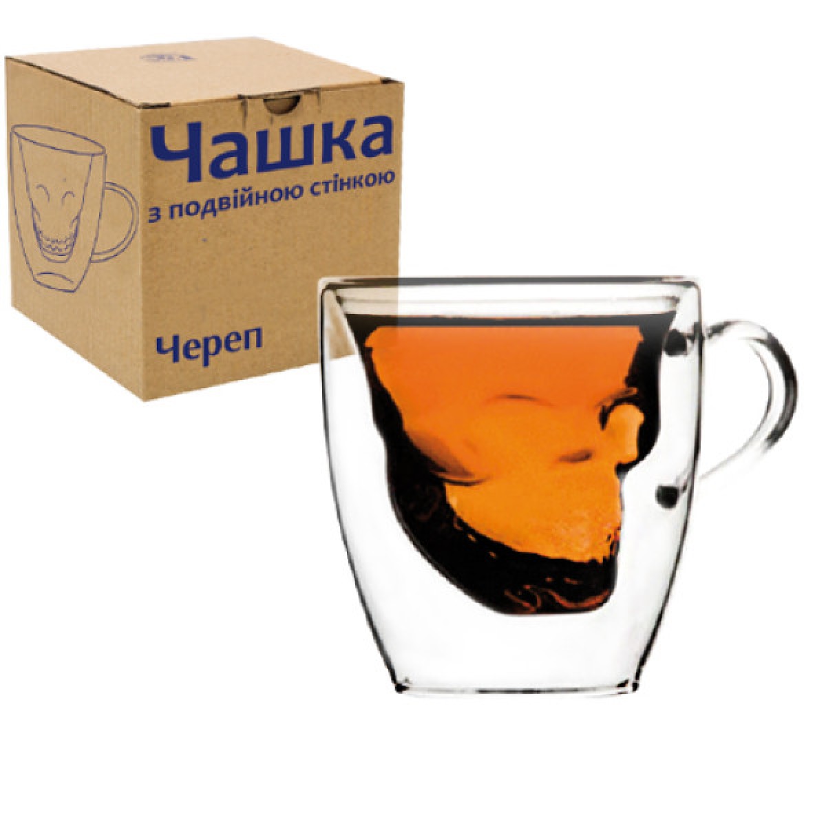  Чашка с двойной стенкой "Череп" 180мл  202-28