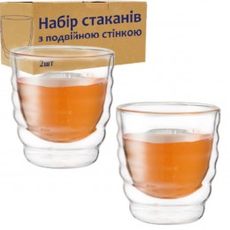 Набір склянок 2шт з подвійною стінкою 200мл 202-7 