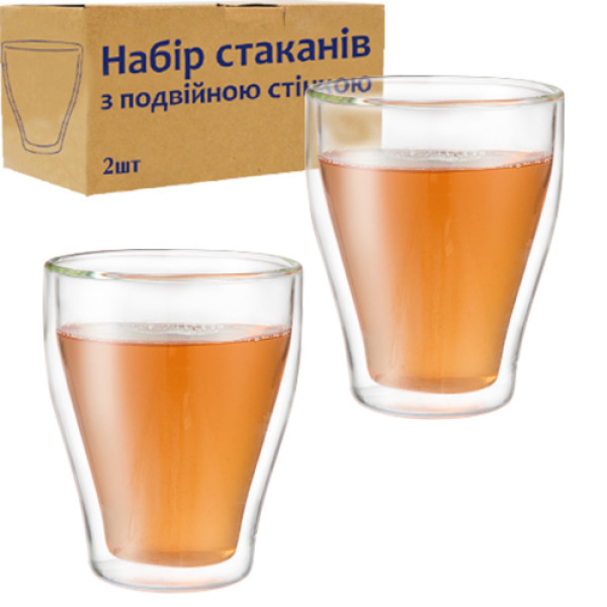 Набір склянок 2шт з подвійною стінкою 280мл 202-6 
