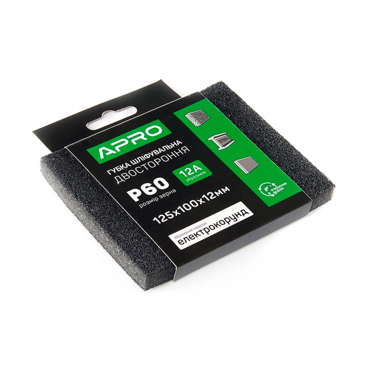 Губка шлифовальная Apro 125 x 100 x 12мм x P60 (828121)