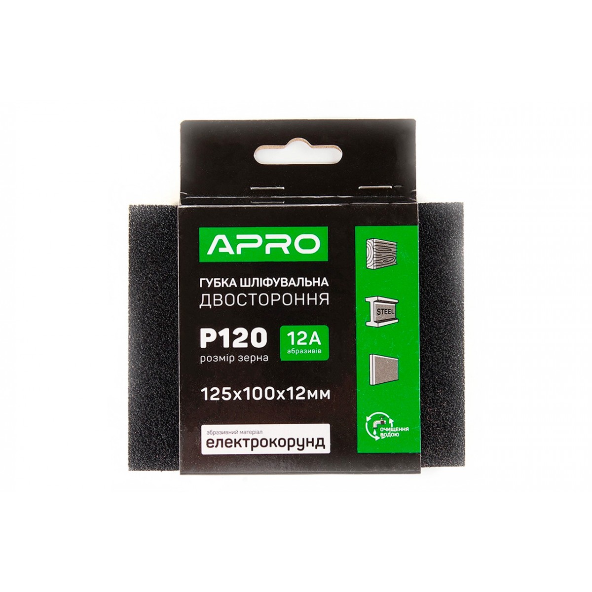 Губка шлифовальная Apro 125 x 100 x 12мм x P120 (828124)