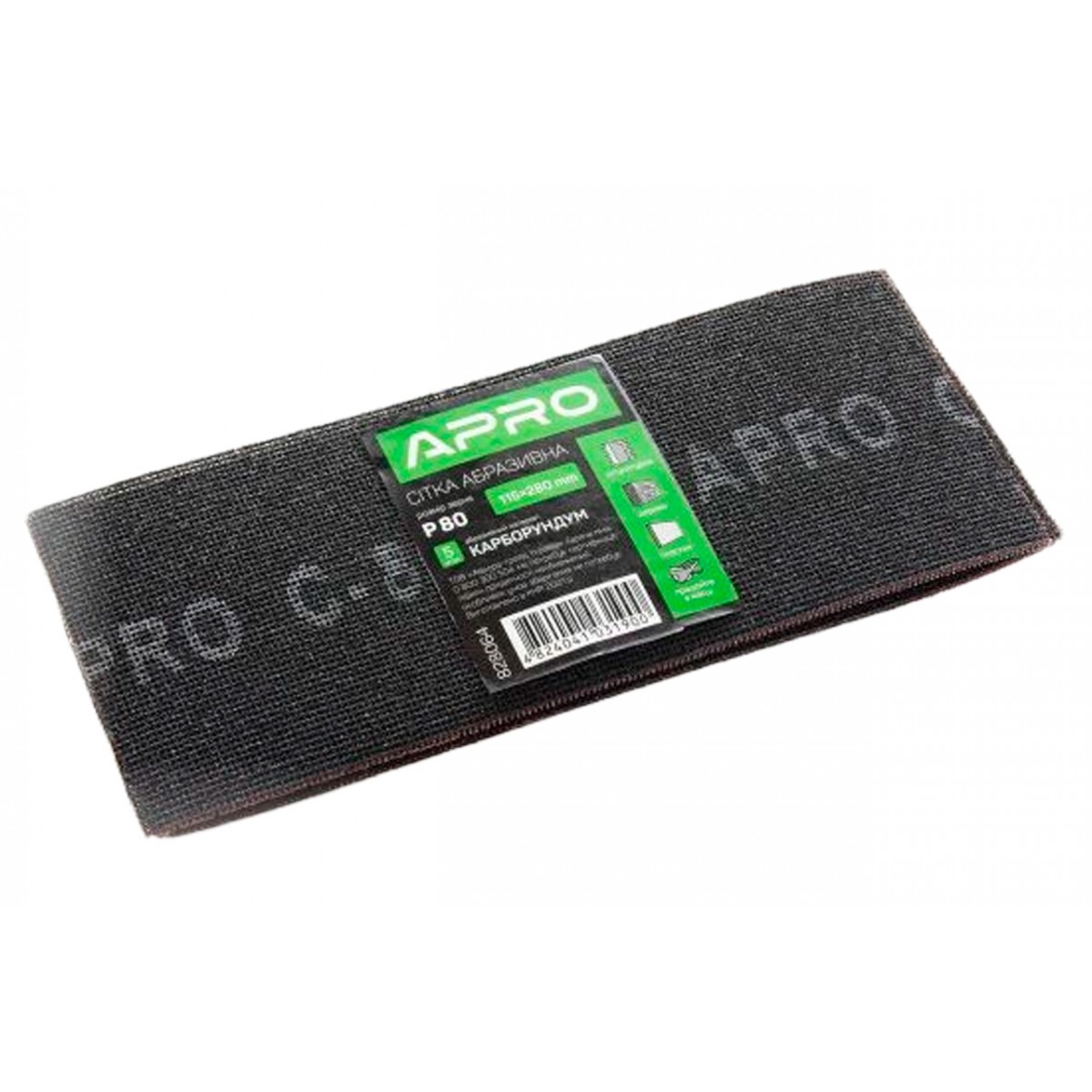 Сетка абразивная Apro 115 x 280 мм x Р80 PRO (5 шт.) (828064)