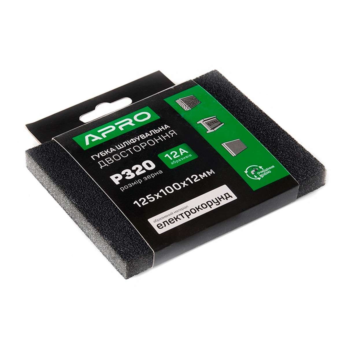 Губка шлифовальная Apro 125 x 100 x 12мм x P320 (828128)